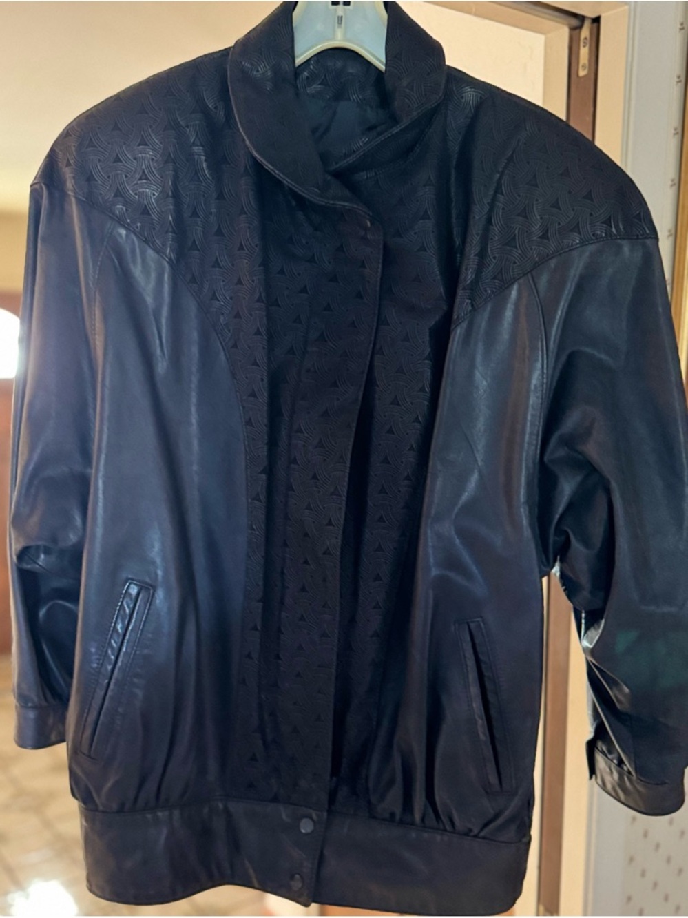 Classic Black Leather Women’s Coat